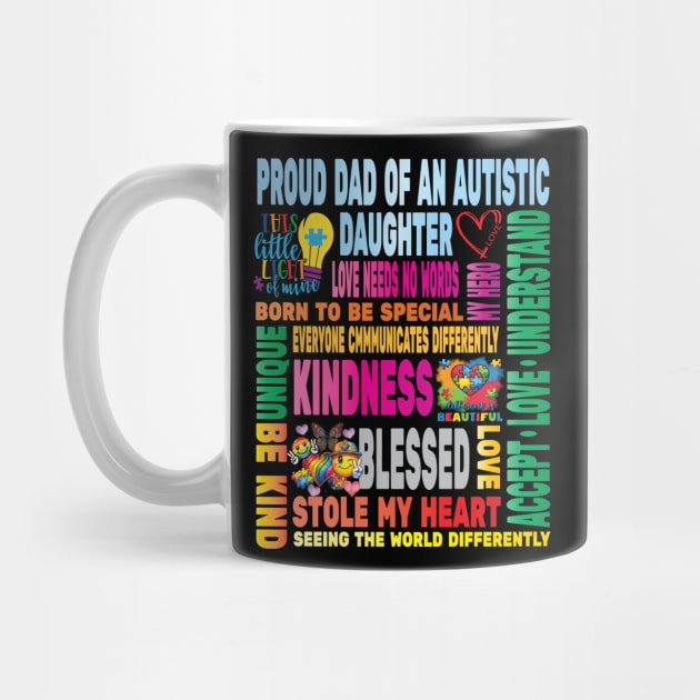 Autism Proud Dad Father Daughter Love Autistic Kids Autism Awareness Family by Envision Styles